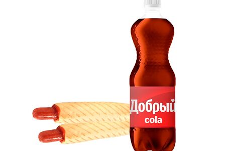 2 Мега Френч-дога 2*220 г и Напиток Добрый cola газ 1 л