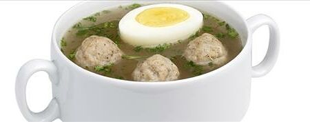 Суп куриный с фрикадельками и яйцом