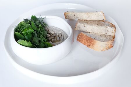 Дип из баклажанов с хлебом