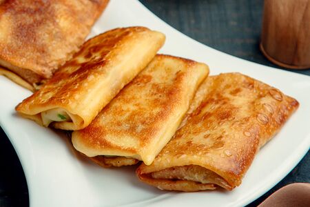 Блинчики с ветчиной и сыром