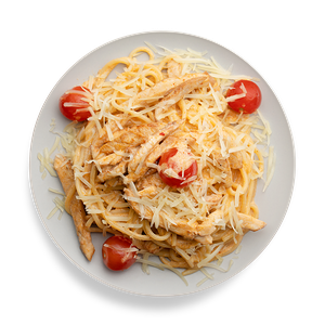 Паста с курицей в соусе Том Ям