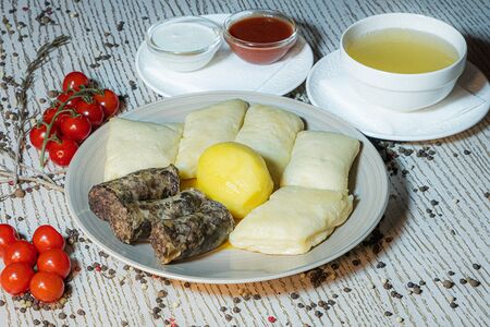 Хинкал Аварский с сушеной колбасой из говядины