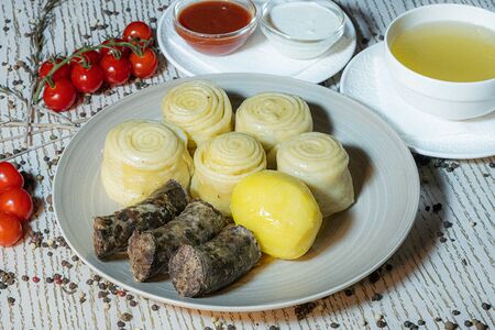 Хинкал Даргинский с сушеной колбасой из говядины