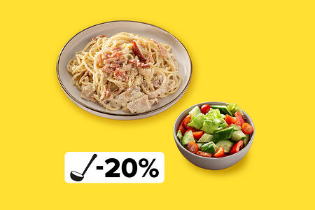 Ужин с пастой Карбонара