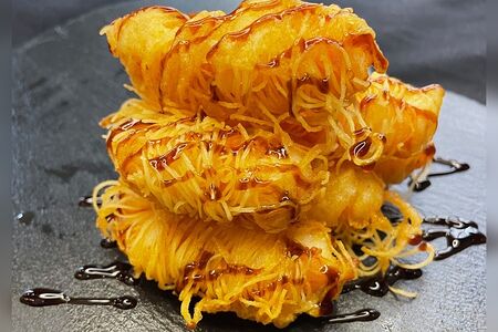 Креветки в нитях катаифи