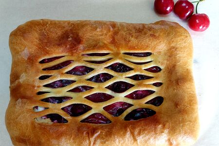 Пирог Вишня с творогом