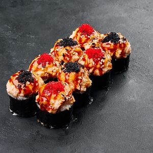 Запеченный ролл с лососем и сливочным сыром