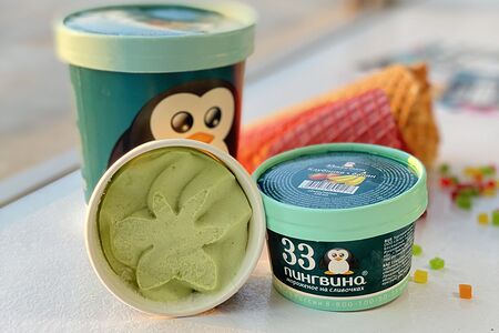 Мороженое Киви на сиропе агавы веганское в стаканчике