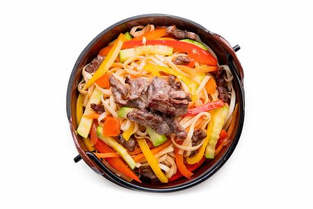 Wok лапша с говядиной