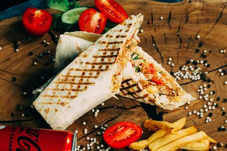 Шаурма с фри куриная