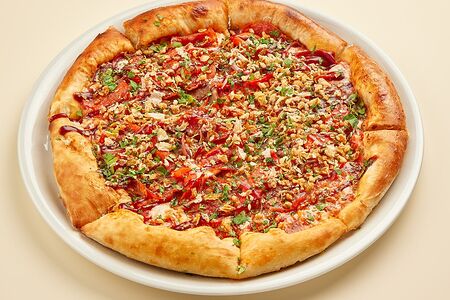 Пицца с ростбифом и печеным перцем