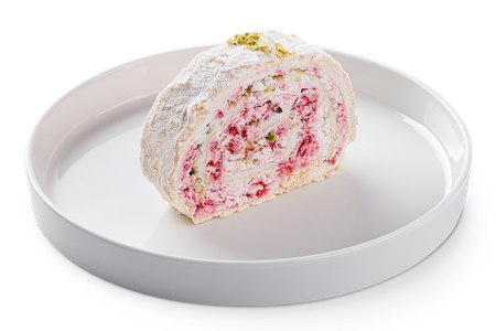 Меренговый рулет Малина - фисташка