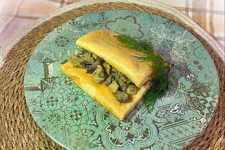 Блинчик с курицей и грибами