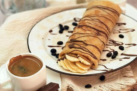 Блин с бананом и шоколадом