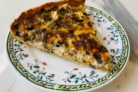 Пирог заливной с курицей и грибами