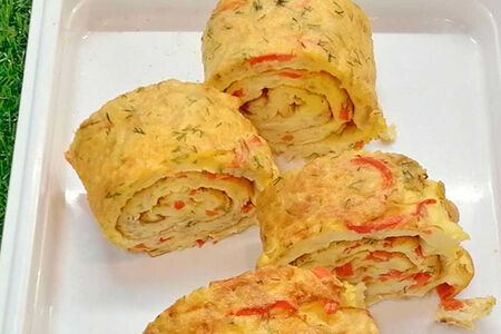 Омлет с сыром и ветчиной