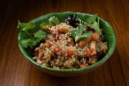 Рис с семгой терияки