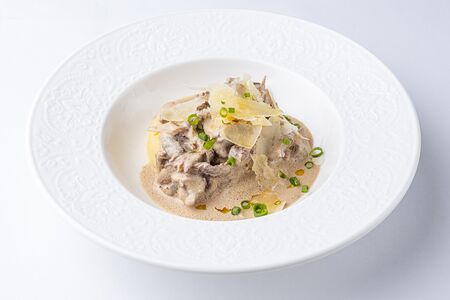 Бефстроганов с картофельным пюре