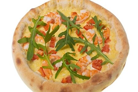 Пицца с креветками