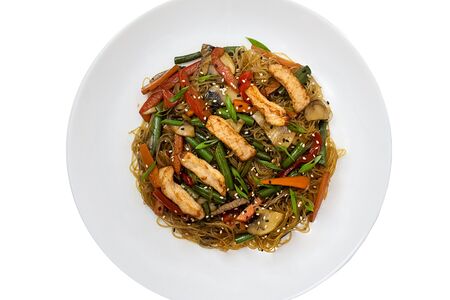 Вок фунчоза к курицей