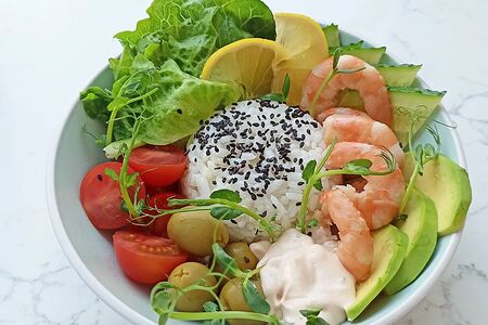 Боул с креветками