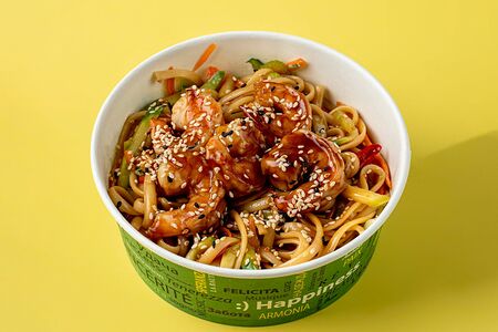 Wok с креветками