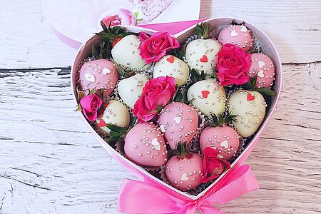 Сердце мини с розами