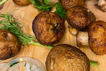 Шампиньоны на мангале