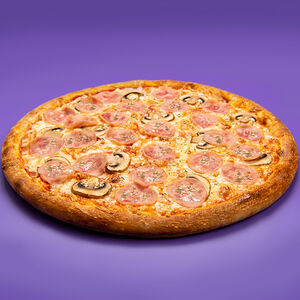 Пицца с ветчиной и грибами 30 см