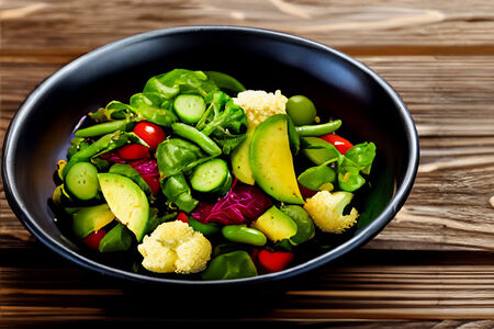 Овощной салат с авокадо и понзу