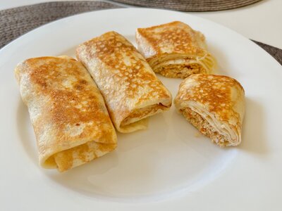 Блины без глютена с курицей