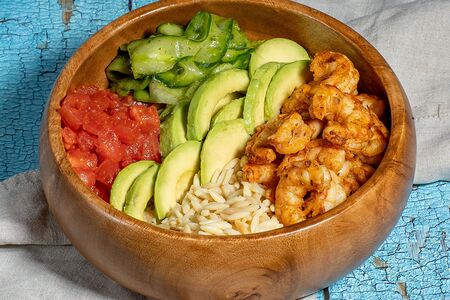 Грик боул орзо с креветками