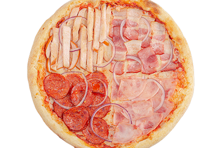 Пицца Четыре сезона на тонком тесте 25 см