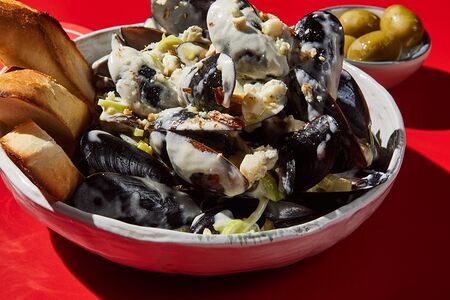 Мидии сырные на кокосовом молоке