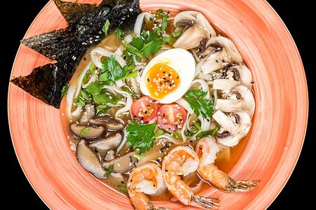 Рамен с креветками