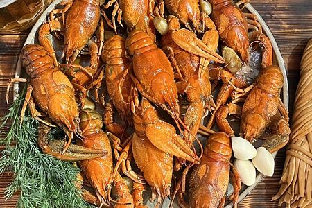 Жаренные в пиве раки средние