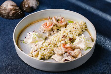 Паста с креветкой и индейкой