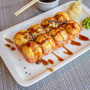 Запечённый ролл с кальмаром