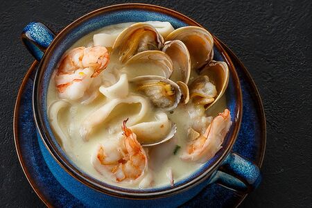 Суп сливочный с морепродуктами