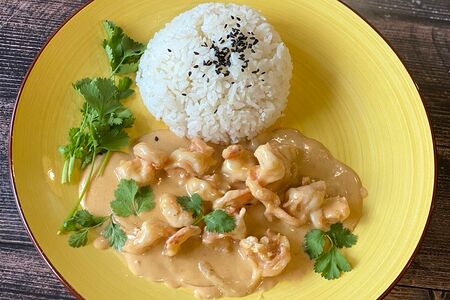 Креветки в кокосовом соусе