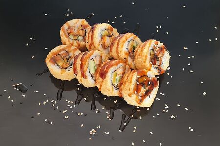 Темпура с окунем и мидиями ролл