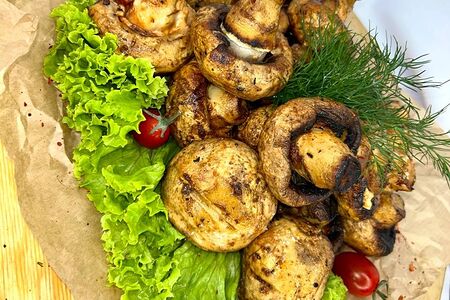 Шампиньоны на мангале