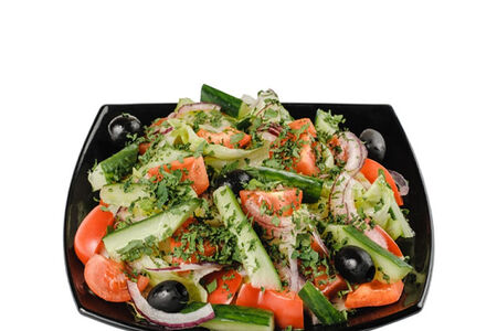 Зеленый салат с льняным маслом