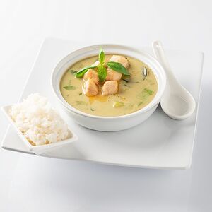 Зеленое карри с курицей