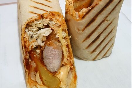 Охотничья шаурма с колбаской гриль