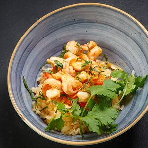 Рис с креветками карри