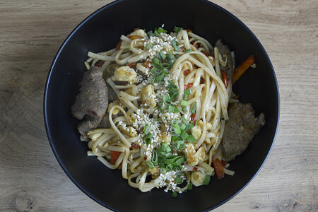 Перечная говядина с рисом