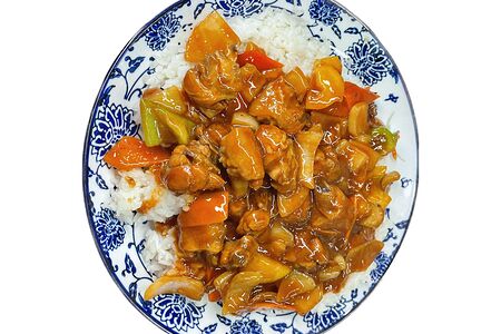 Рис с тушеной курицей