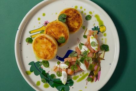 Рикоттники с лососем и творожным сыром