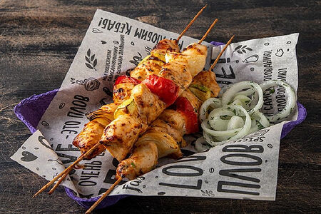 Шашлык из курицы с овощами